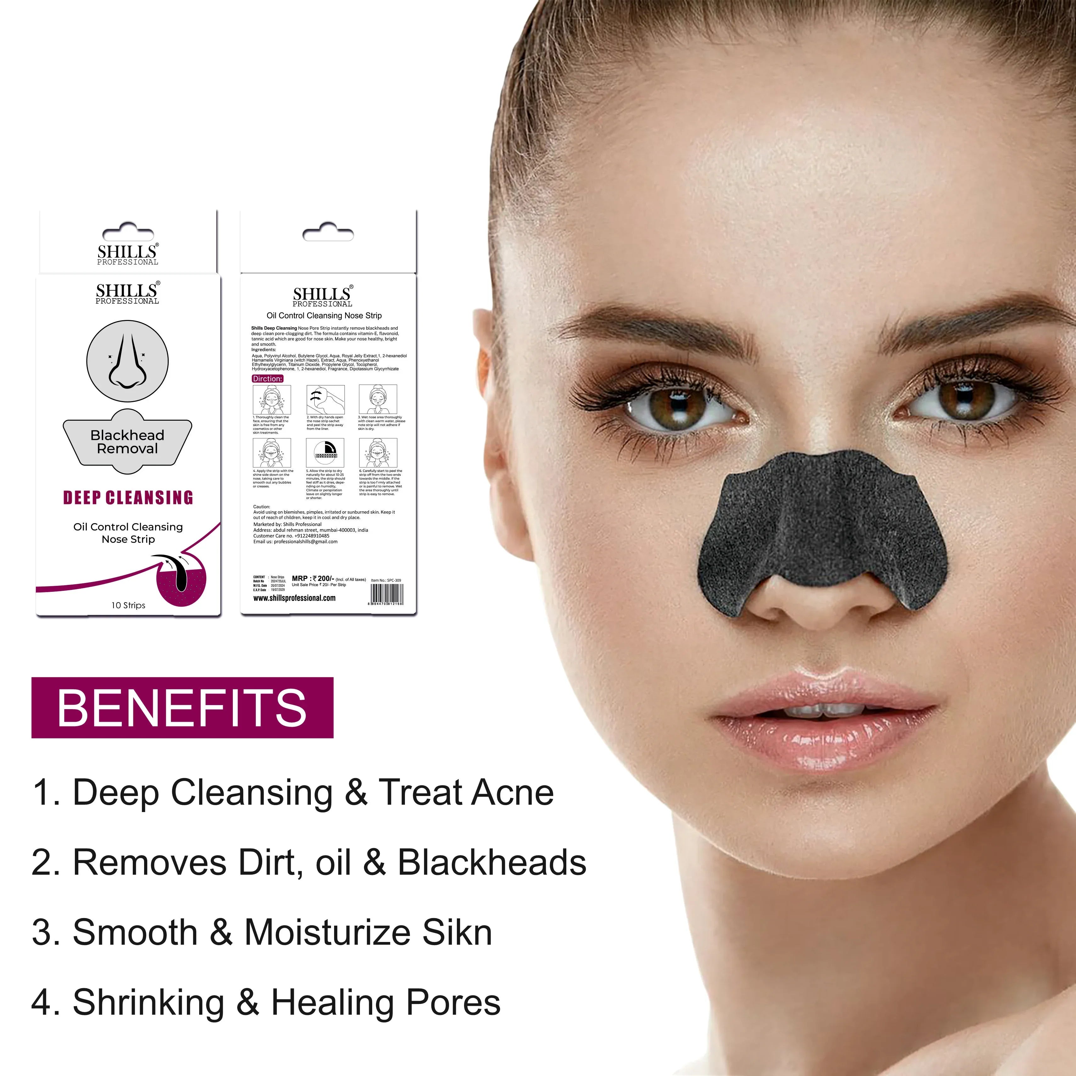 Blackhead Removal Nose Strips - Shills Professional
