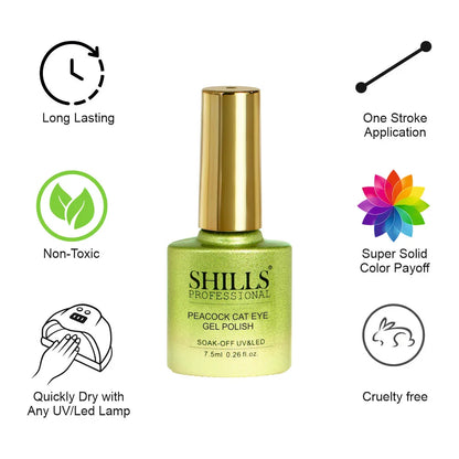 Peacock Cat Eye Gel Polish - Shills Professional