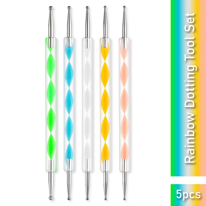 Rainbow Nail Dotting Tool Set 5Pc - Shills Professional