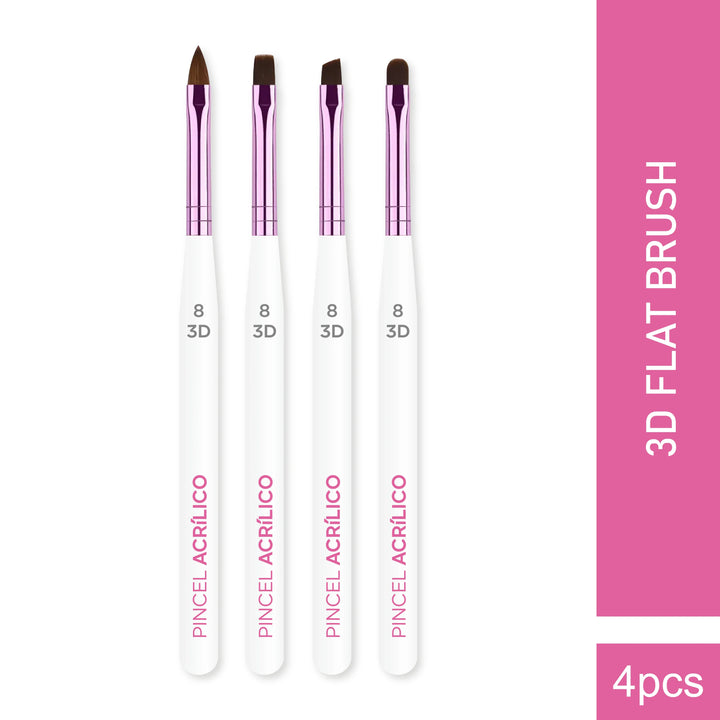 White Gel Brush Set 4Pcs - Shills Professional