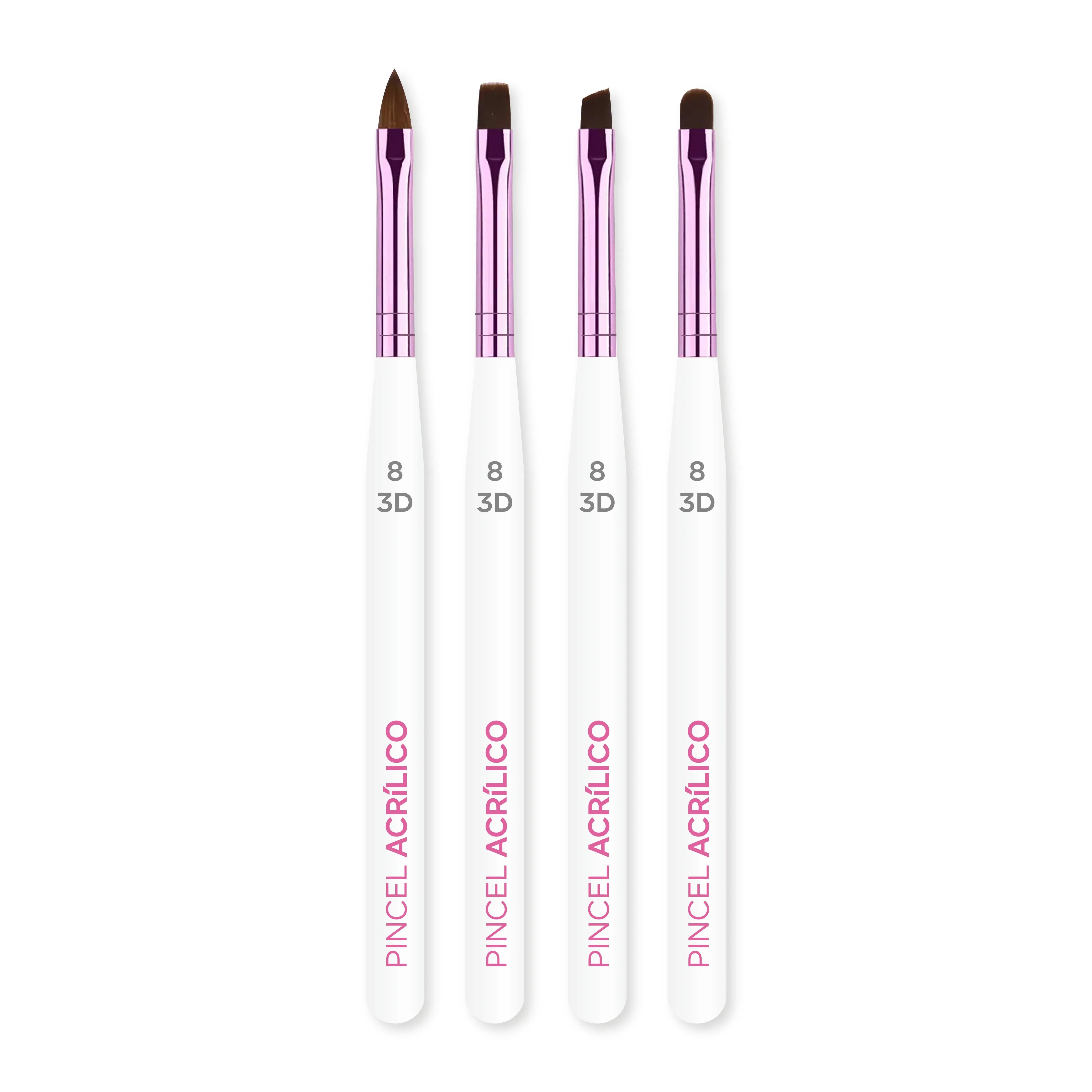 White Gel Brush Set 4Pcs - Shills Professional