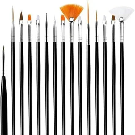 15pcs nail art brush Set Black - Shills Professional