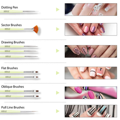 Green Nail Art Brush - Shills Professional