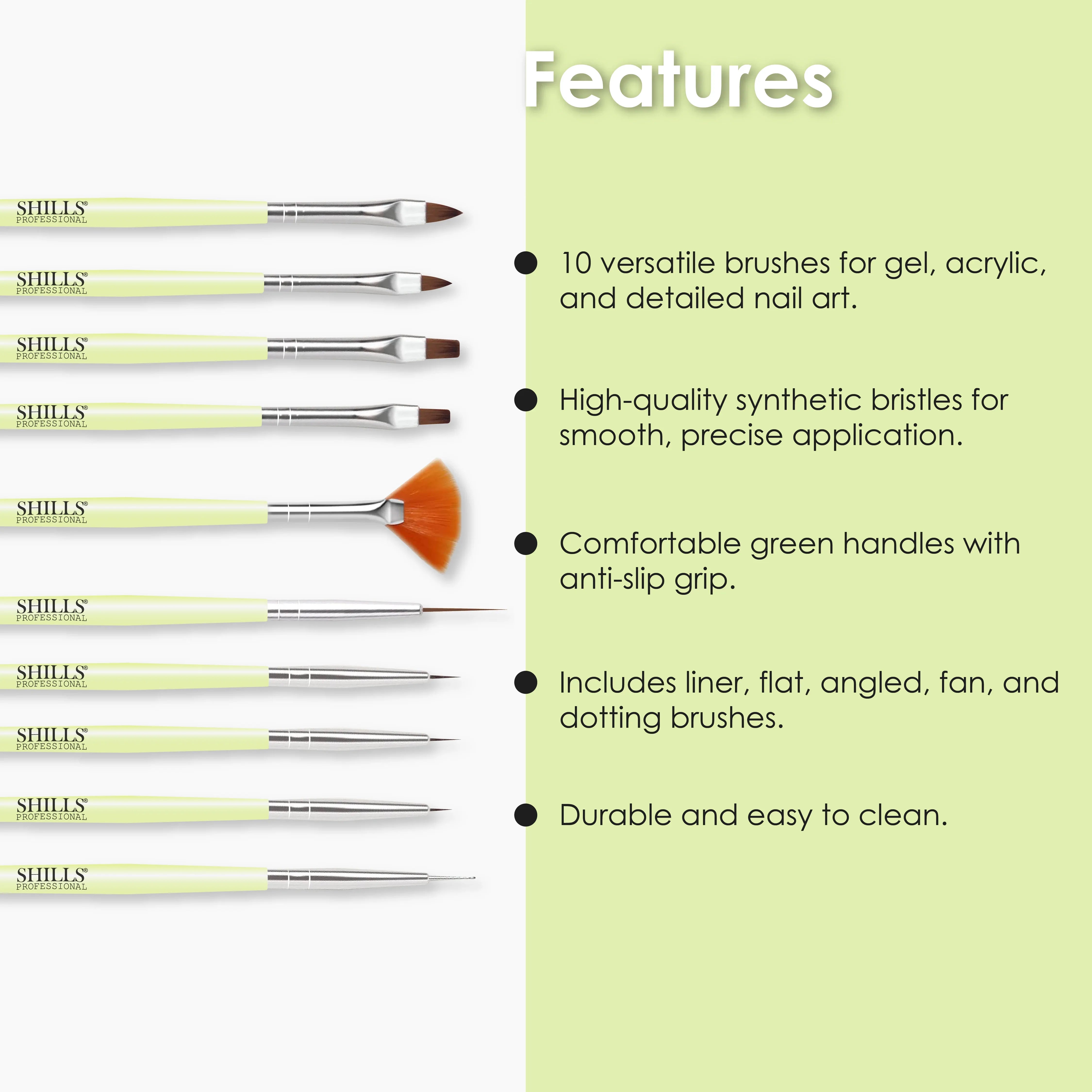 Green Nail Art Brush - Shills Professional