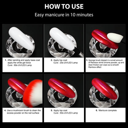 Rainbow Shine Chrome Powder Holographic Red-SPN-3123 - Shills Professional