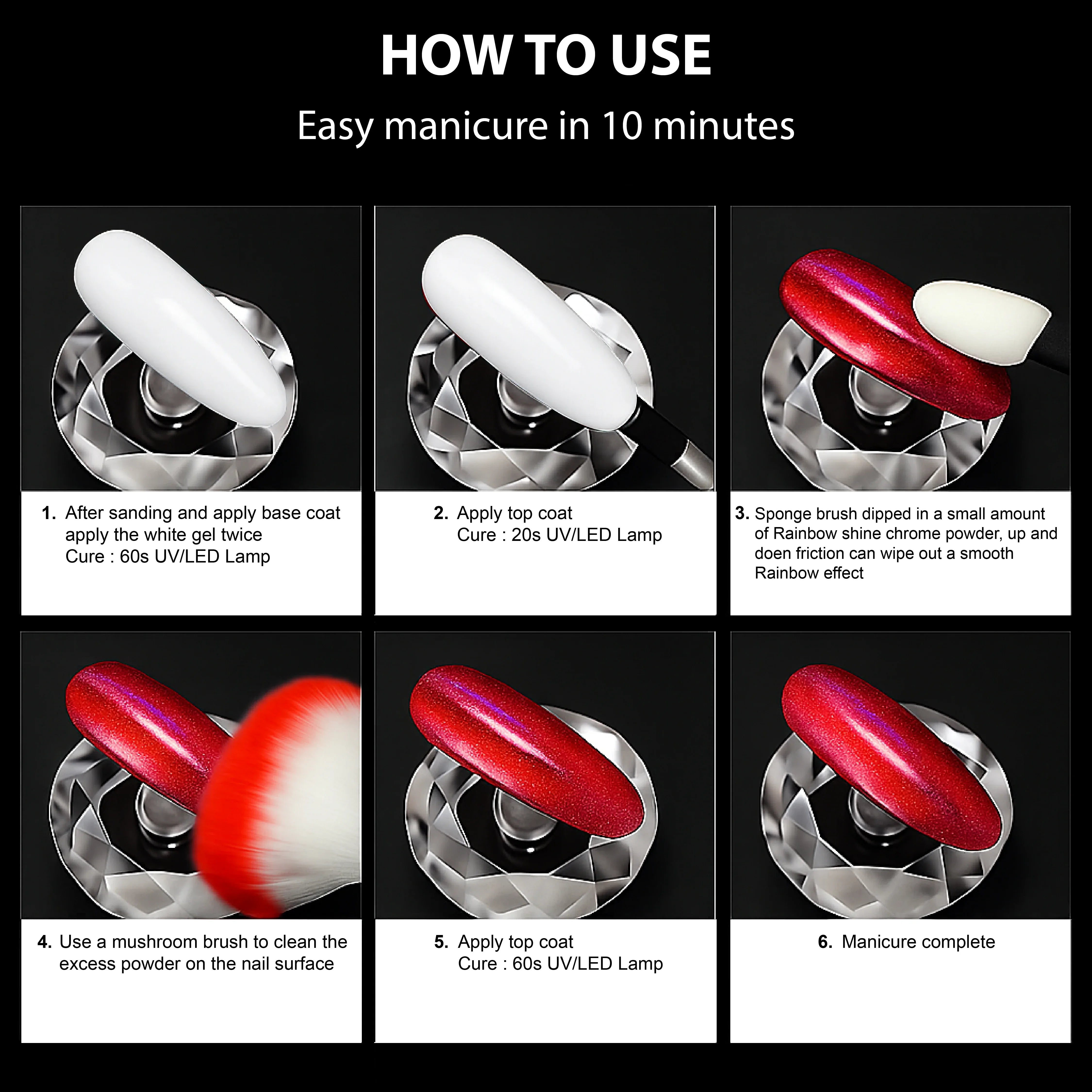 Rainbow Shine Chrome Powder Holographic Red-SPN-3123 - Shills Professional