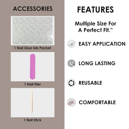 Glossy Solid Color Nails Oval(SPN501-SPN526) - Shills Professional