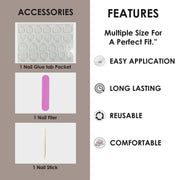 Glossy Solid Color Nails Oval(SPN501-SPN526) - Shills Professional