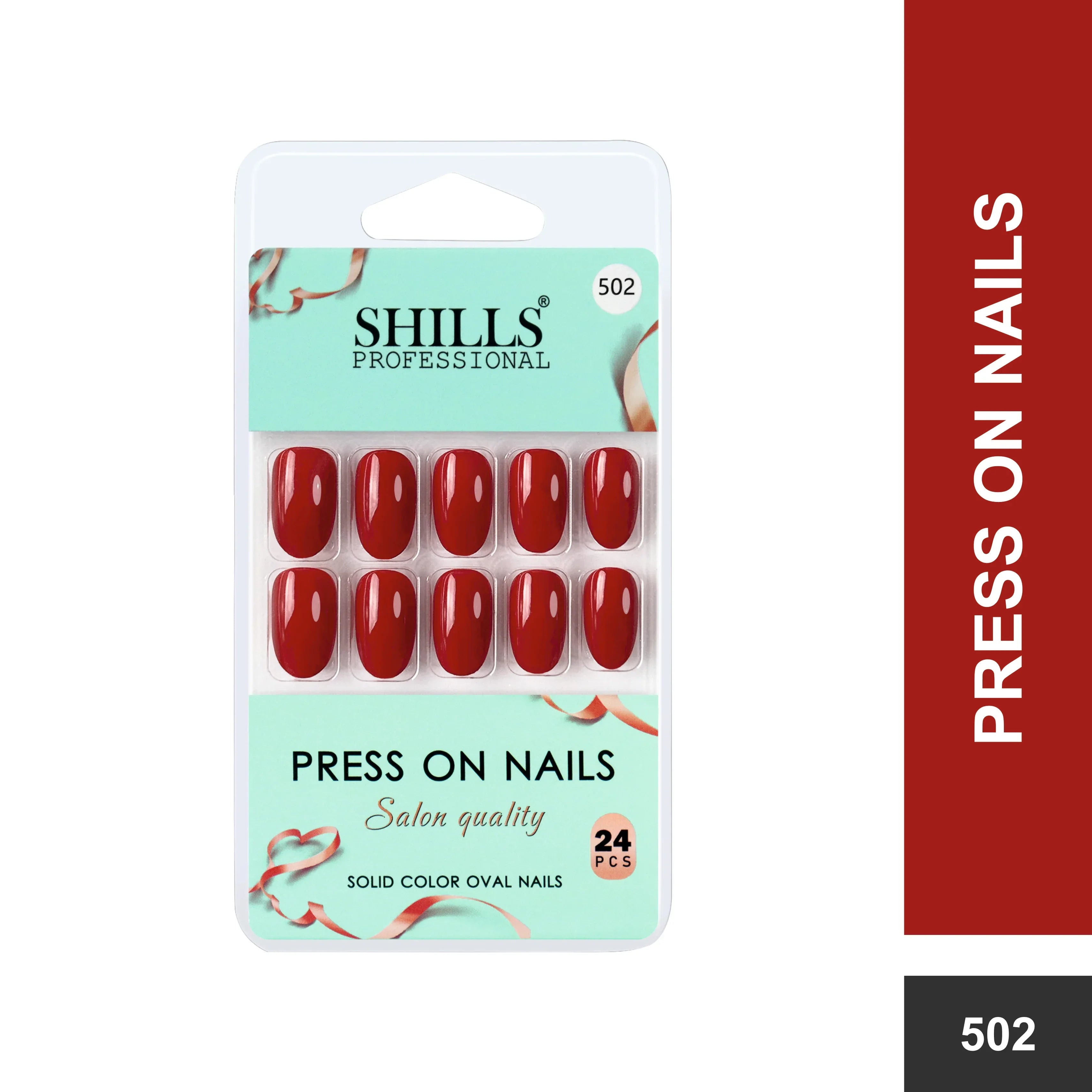 Glossy Solid Color Nails Oval(SPN501-SPN526) - Shills Professional