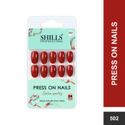Glossy Solid Color Nails Oval(SPN501-SPN526) - Shills Professional