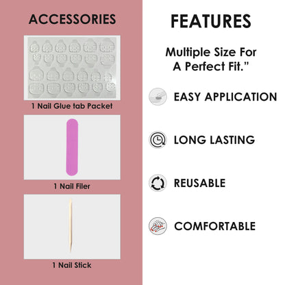 Glossy Solid Color Nails Oval(SPN501-SPN526) - Shills Professional