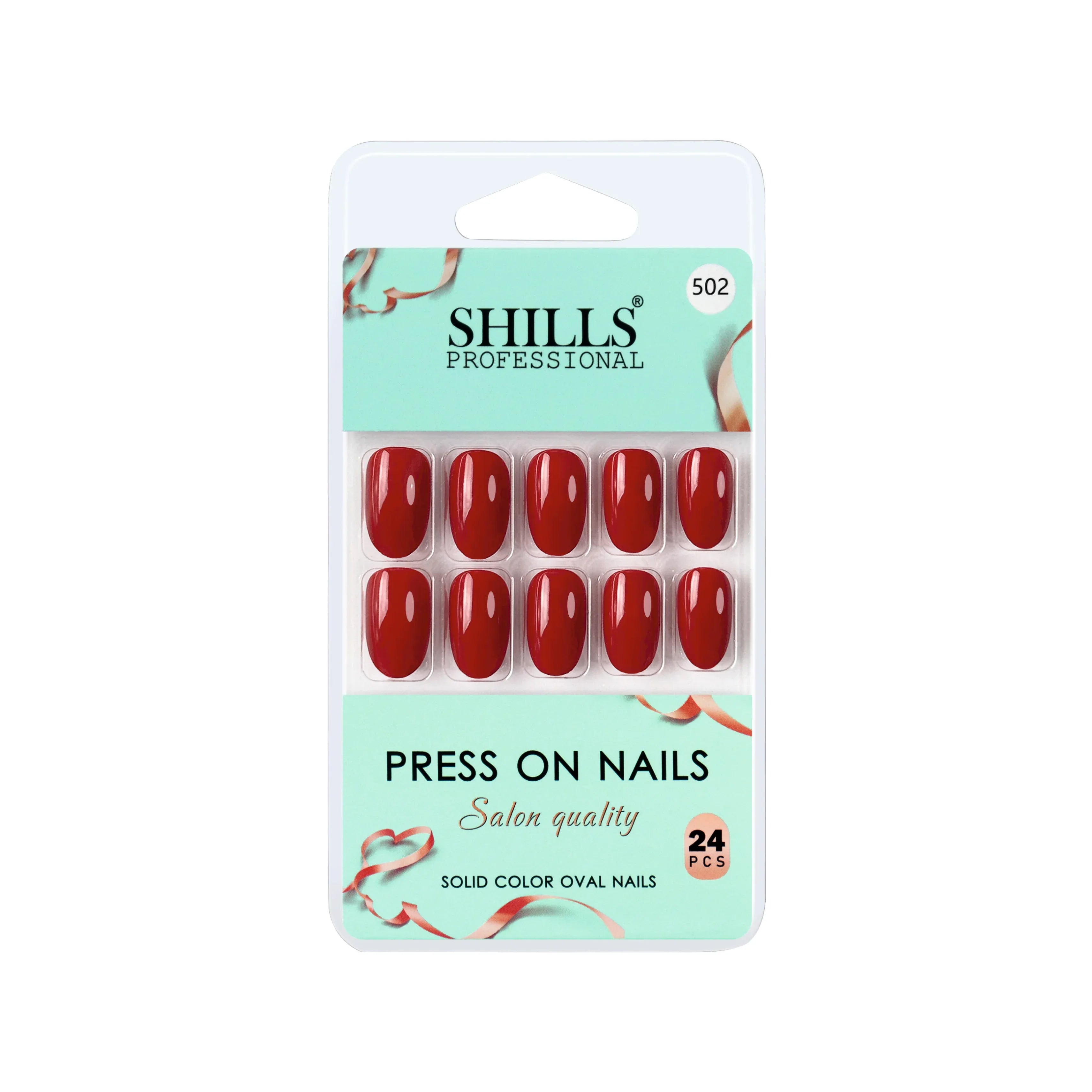 Glossy Solid Color Nails Oval(SPN501-SPN526) - Shills Professional