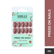 Glossy Solid Color Nails Oval(SPN501-SPN526) - Shills Professional