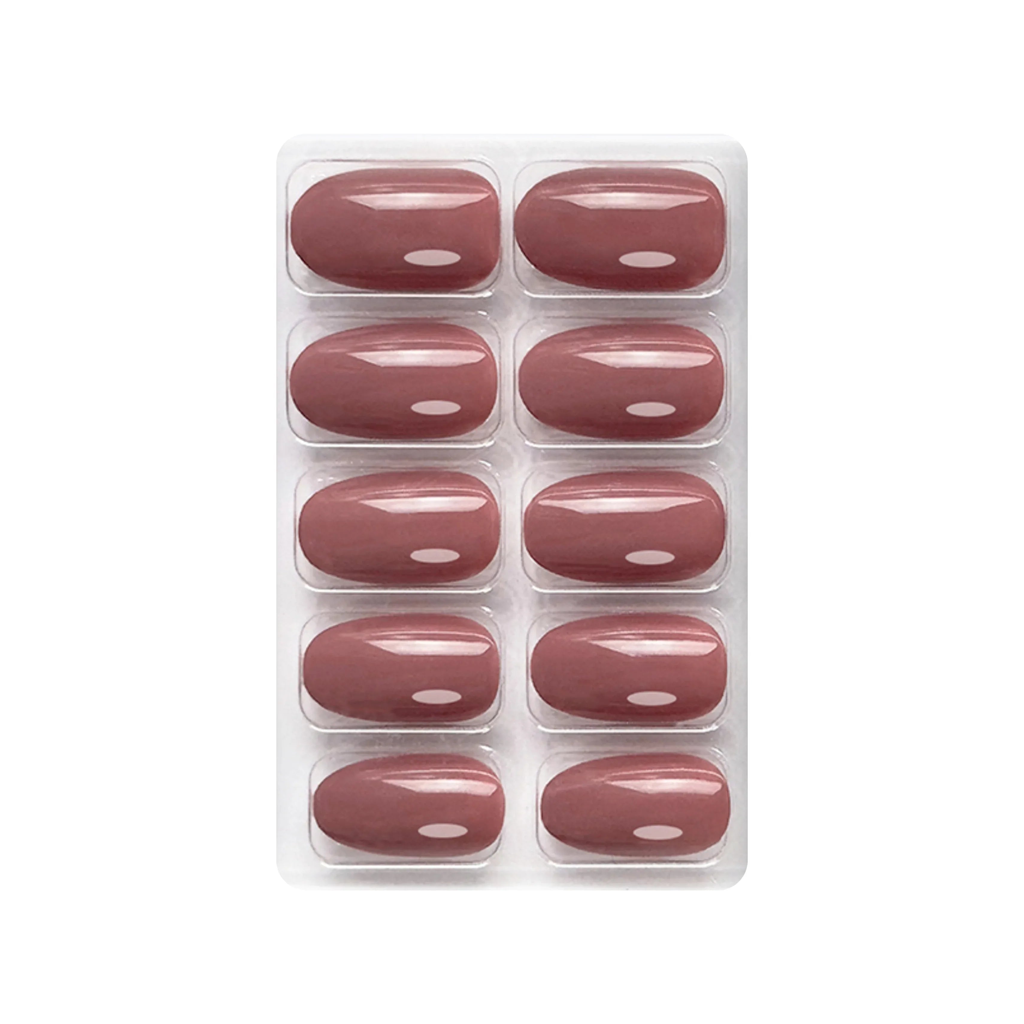 Glossy Solid Color Nails Oval(SPN501-SPN526) - Shills Professional