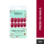 Glossy Solid Color Nails Oval(SPN501-SPN526) - Shills Professional