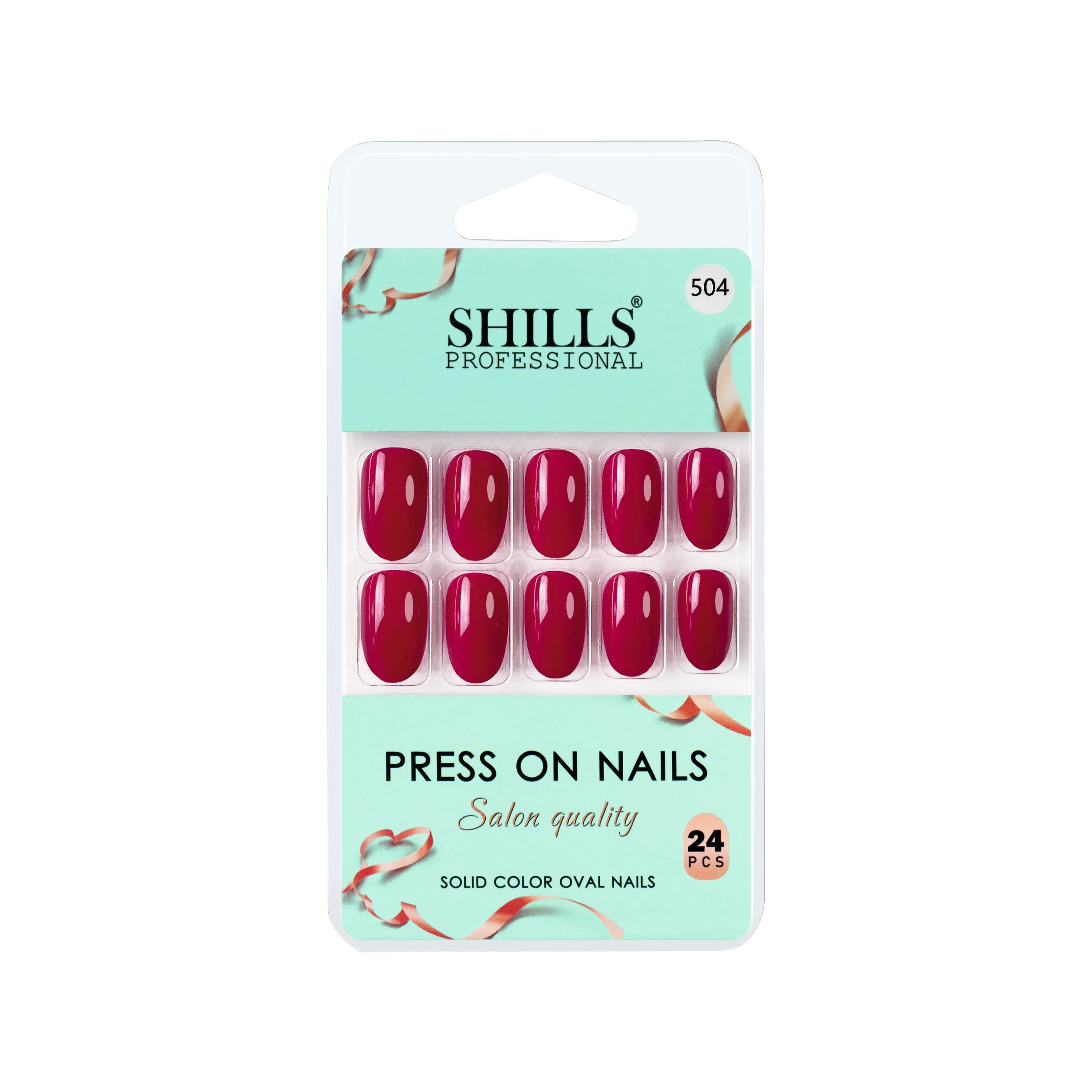 Glossy Solid Color Nails Oval(SPN501-SPN526) - Shills Professional