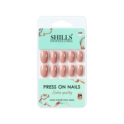 Glossy Solid Color Nails Oval(SPN501-SPN526) - Shills Professional