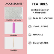 Glossy Solid Color Nails Oval(SPN501-SPN526) - Shills Professional