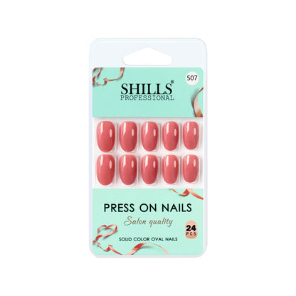 Glossy Solid Color Nails Oval(SPN501-SPN526) - Shills Professional