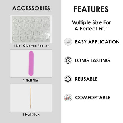 Glossy Solid Color Nails Oval(SPN501-SPN526) - Shills Professional