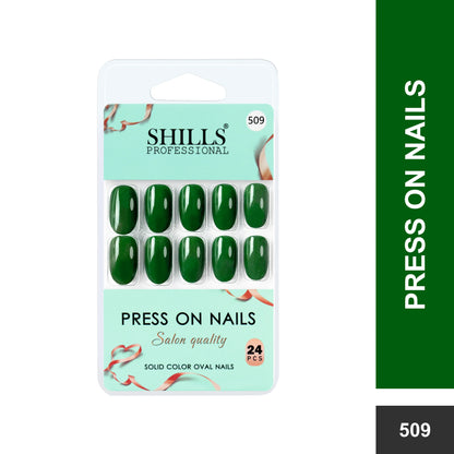 Glossy Solid Color Nails Oval(SPN501-SPN526) - Shills Professional