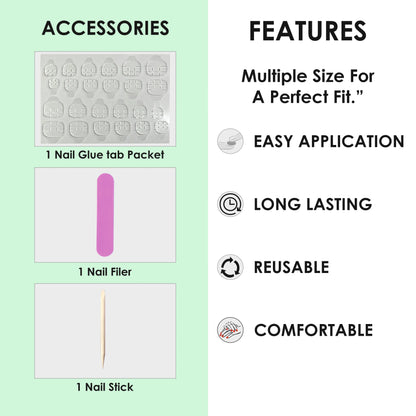 Glossy Solid Color Nails Oval(SPN501-SPN526) - Shills Professional