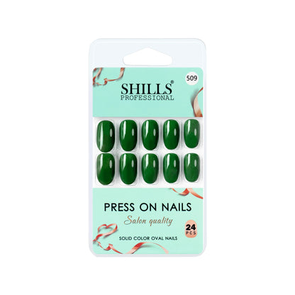 Glossy Solid Color Nails Oval(SPN501-SPN526) - Shills Professional