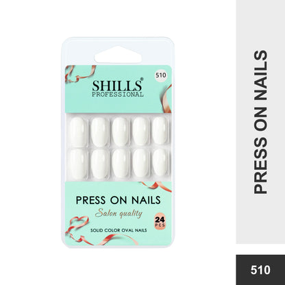 Glossy Solid Color Nails Oval(SPN501-SPN526) - Shills Professional