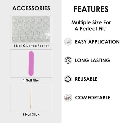 Glossy Solid Color Nails Oval(SPN501-SPN526) - Shills Professional