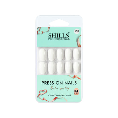 Glossy Solid Color Nails Oval(SPN501-SPN526) - Shills Professional