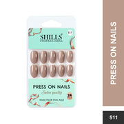 Glossy Solid Color Nails Oval(SPN501-SPN526) - Shills Professional