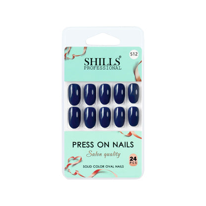 Glossy Solid Color Nails Oval(SPN501-SPN526) - Shills Professional