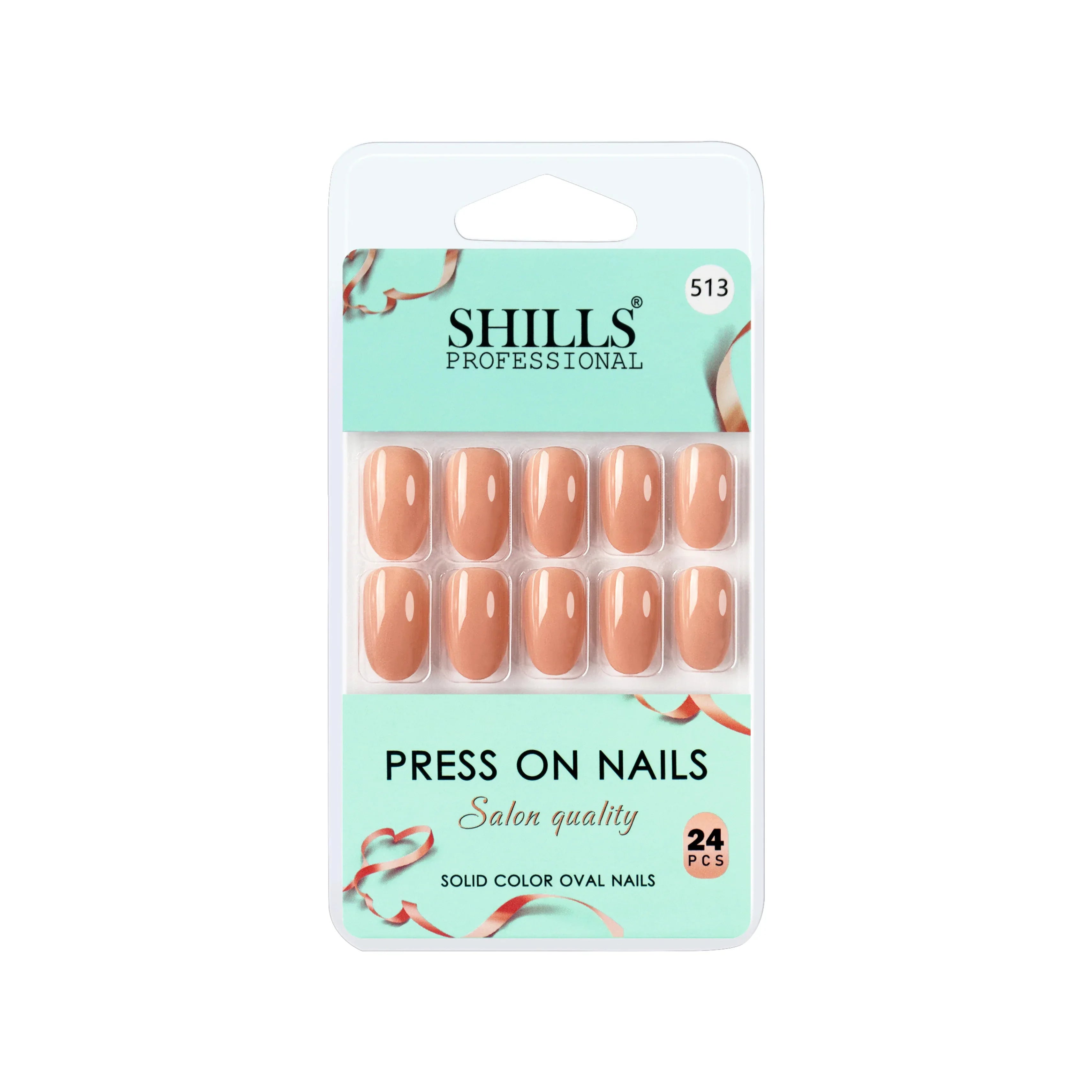 Glossy Solid Color Nails Oval(SPN501-SPN526) - Shills Professional
