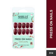 Glossy Solid Color Nails Oval(SPN501-SPN526) - Shills Professional