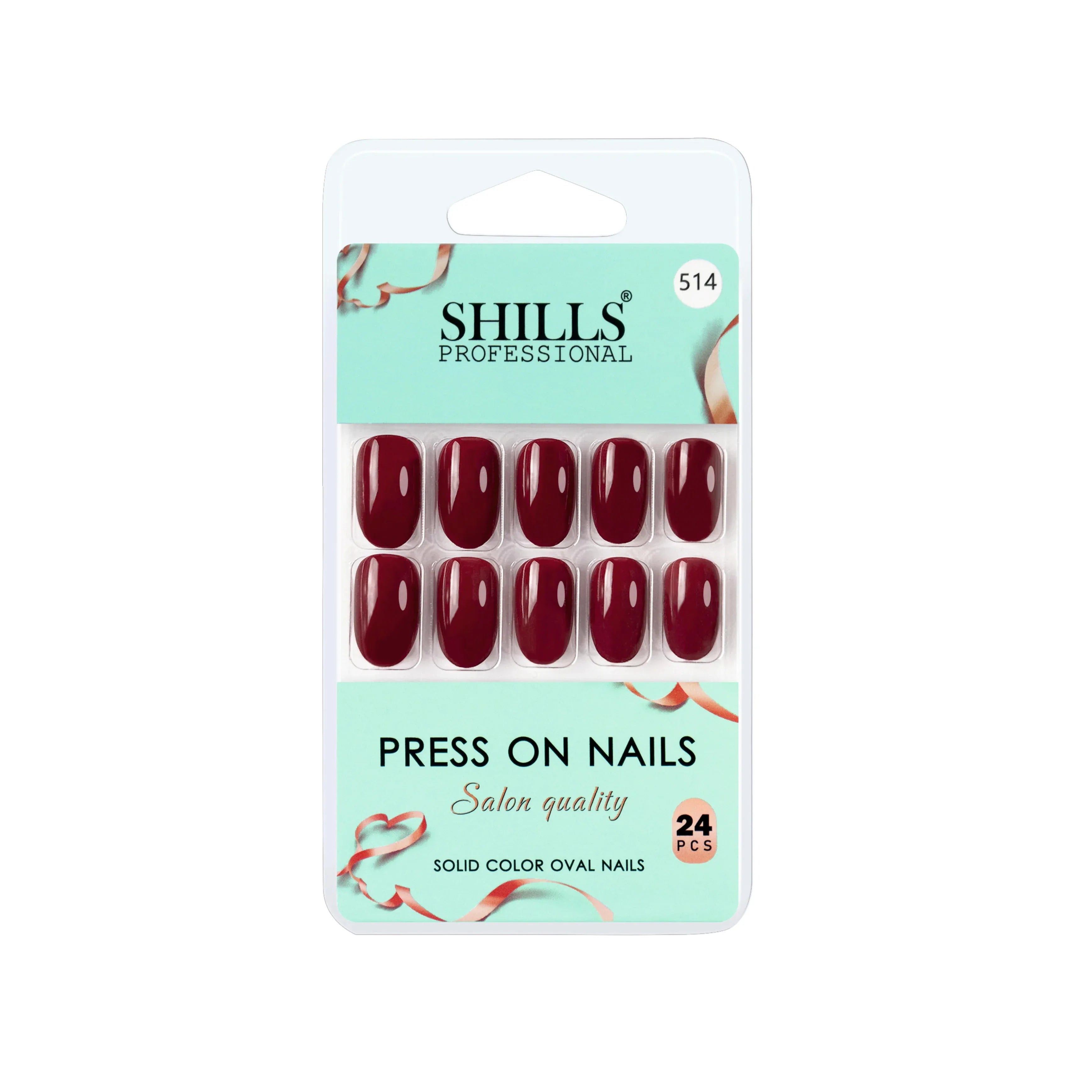 Glossy Solid Color Nails Oval(SPN501-SPN526) - Shills Professional