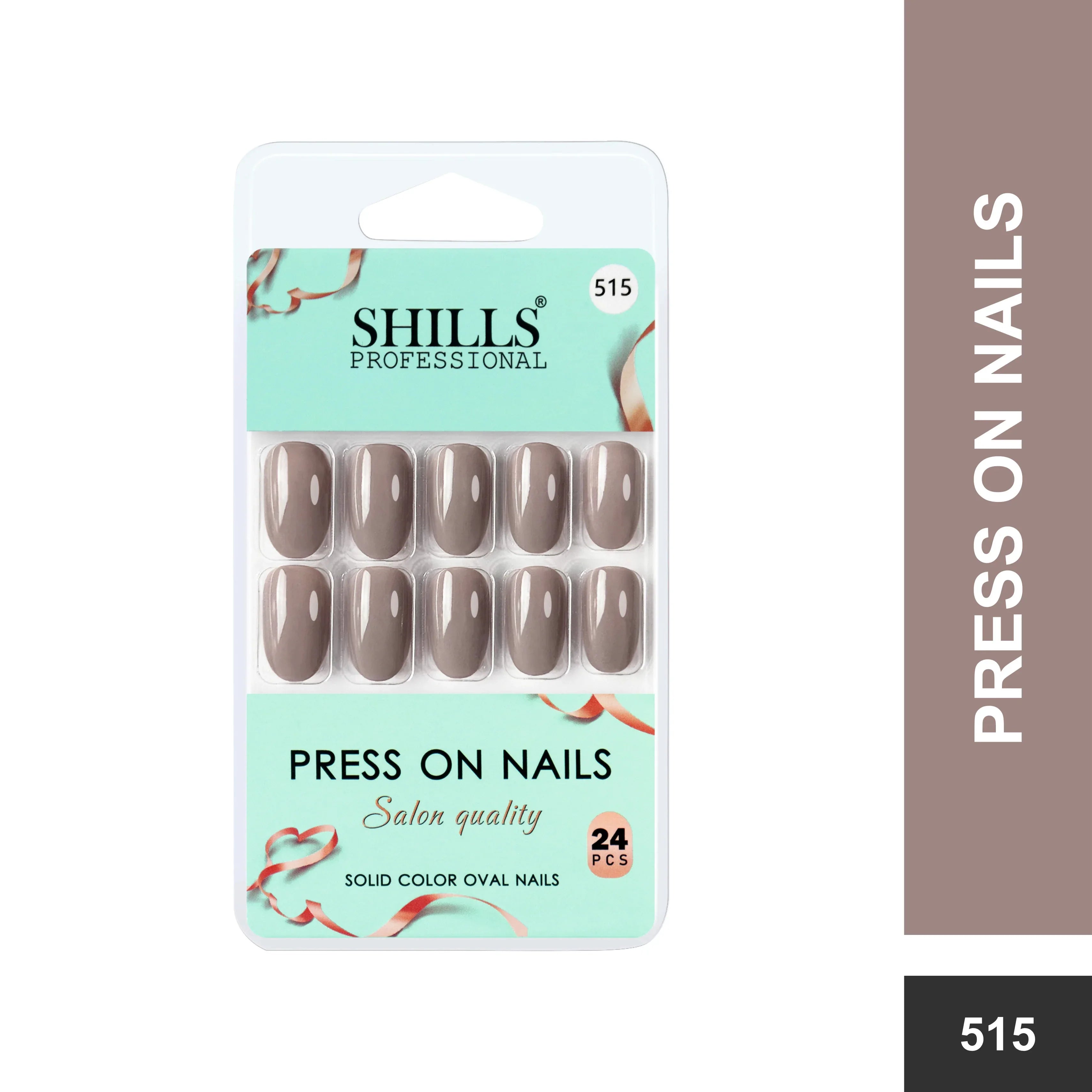 Glossy Solid Color Nails Oval(SPN501-SPN526) - Shills Professional