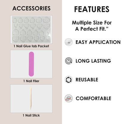 Glossy Solid Color Nails Oval(SPN501-SPN526) - Shills Professional