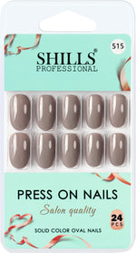 Glossy Solid Color Nails Oval(SPN501-SPN526) - Shills Professional