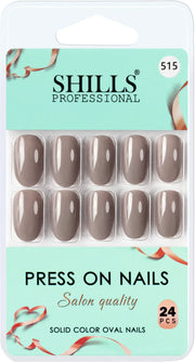 Glossy Solid Color Nails Oval(SPN501-SPN526) - Shills Professional