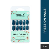 Glossy Solid Color Nails Oval(SPN501-SPN526) - Shills Professional