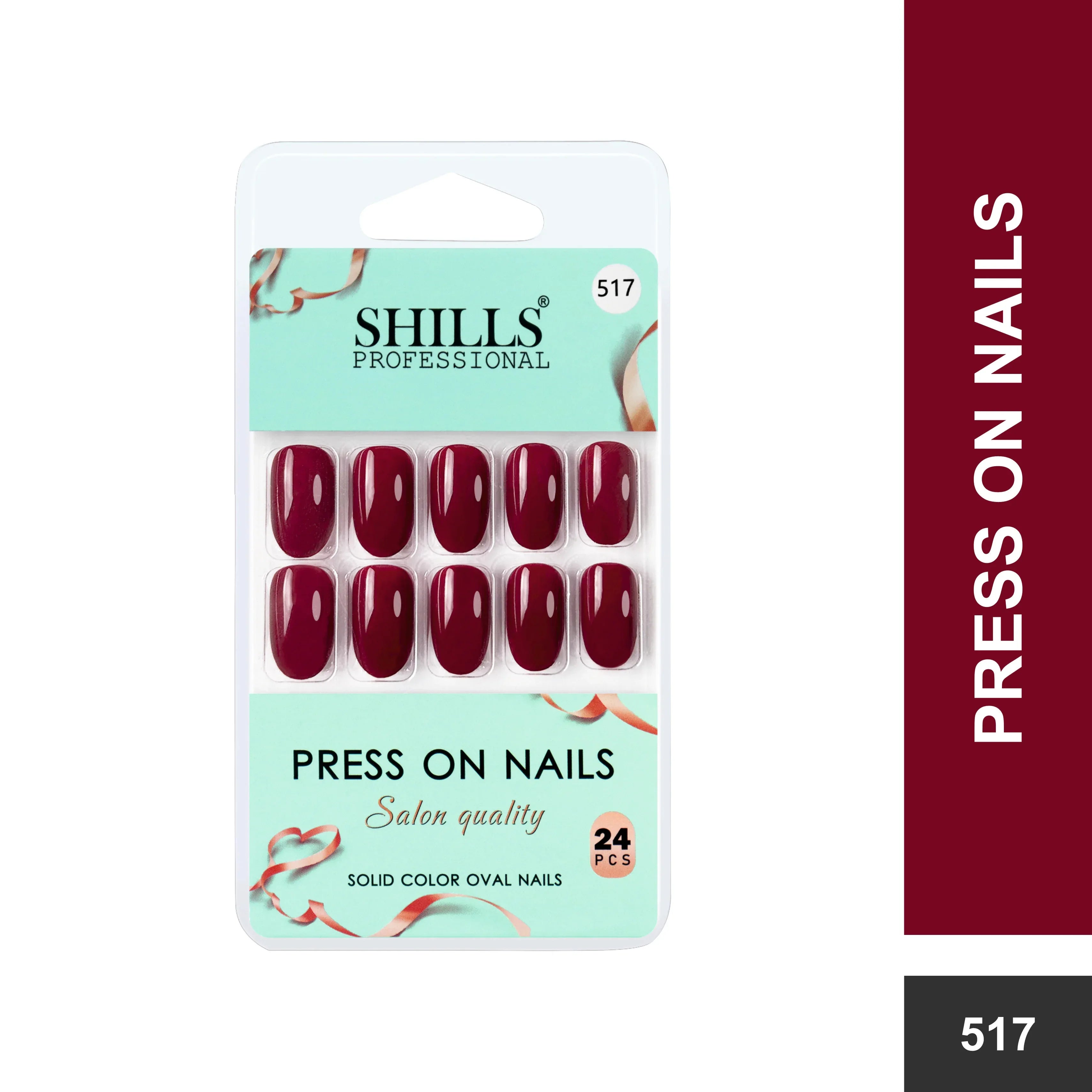 Glossy Solid Color Nails Oval(SPN501-SPN526) - Shills Professional