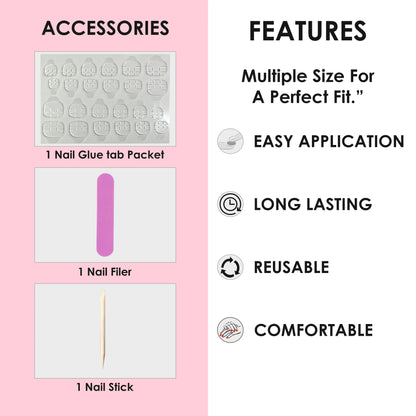 Glossy Solid Color Nails Oval(SPN501-SPN526) - Shills Professional