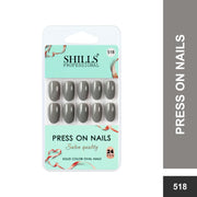 Glossy Solid Color Nails Oval(SPN501-SPN526) - Shills Professional