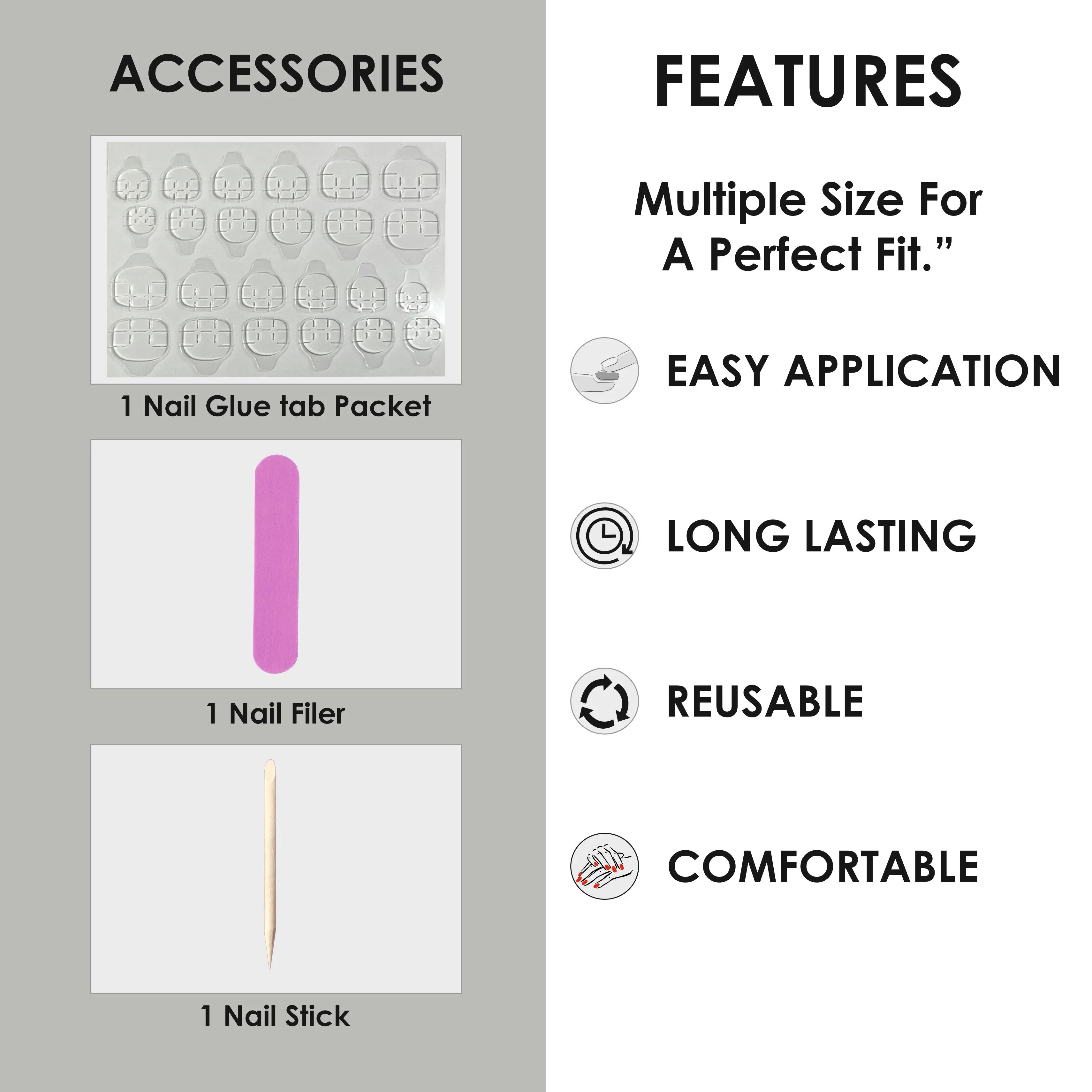 Glossy Solid Color Nails Oval(SPN501-SPN526) - Shills Professional