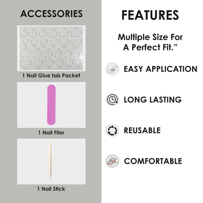 Glossy Solid Color Nails Oval(SPN501-SPN526) - Shills Professional