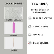 Glossy Solid Color Nails Oval(SPN501-SPN526) - Shills Professional