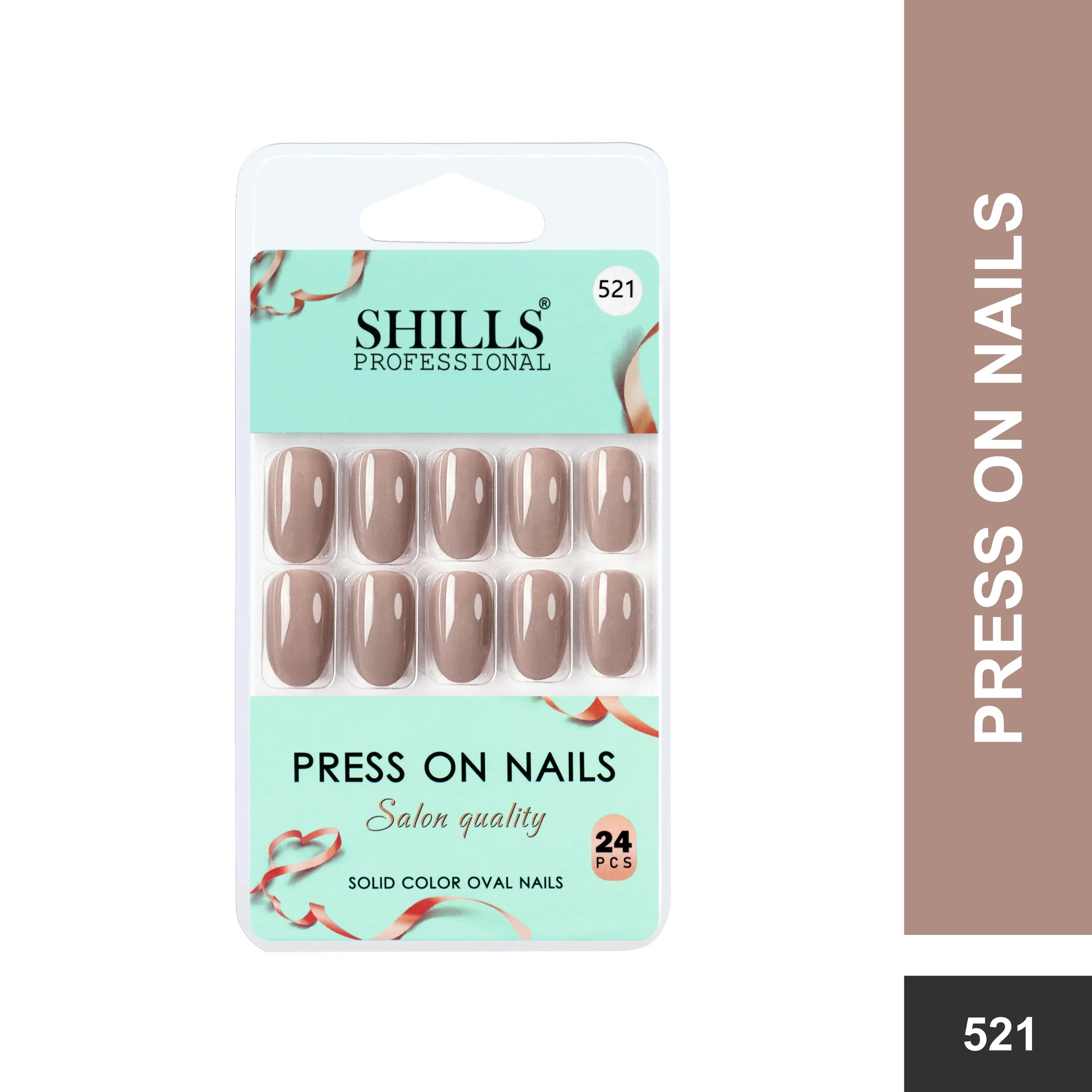 Glossy Solid Color Nails Oval(SPN501-SPN526) - Shills Professional