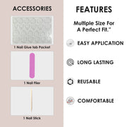 Glossy Solid Color Nails Oval(SPN501-SPN526) - Shills Professional