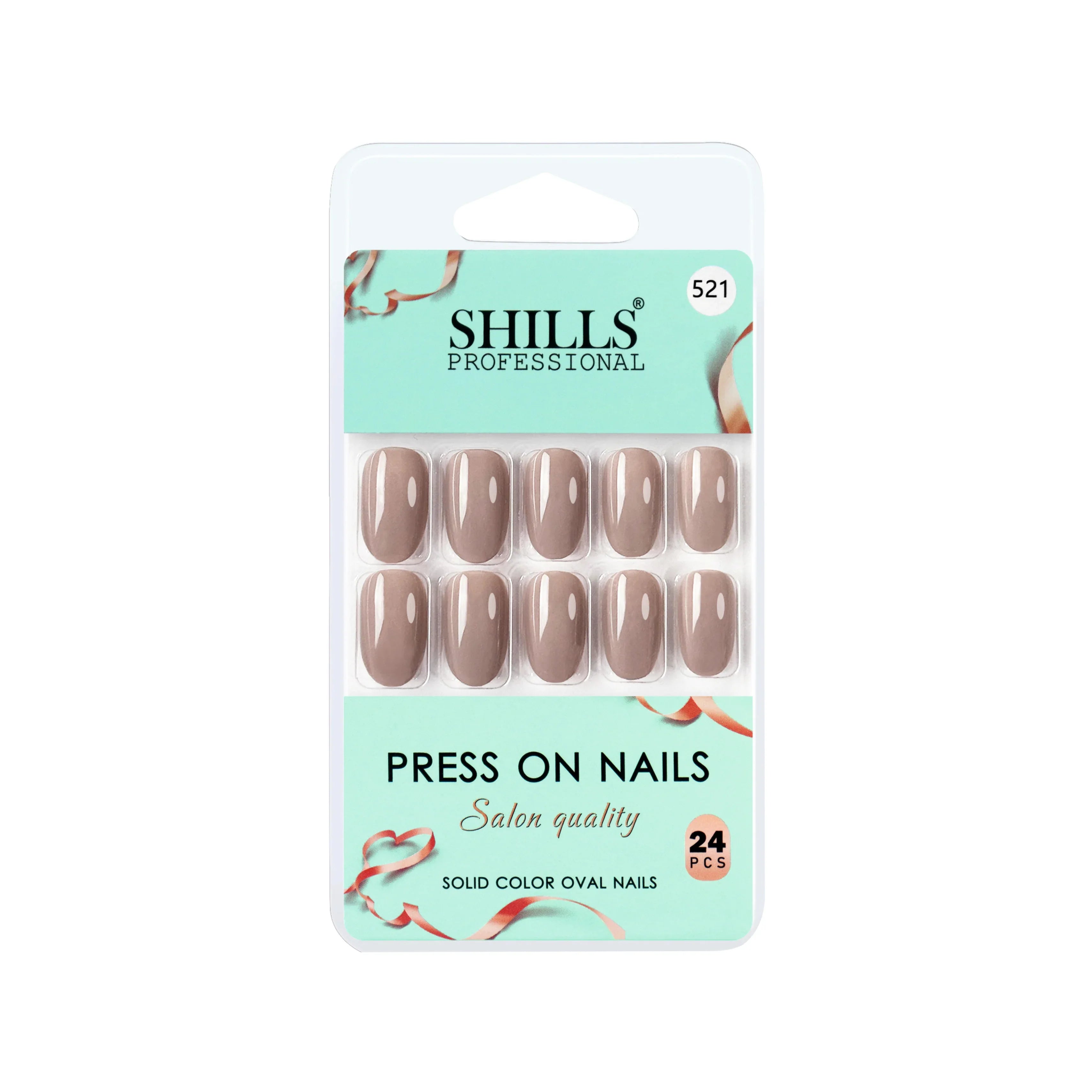 Glossy Solid Color Nails Oval(SPN501-SPN526) - Shills Professional