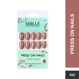 Glossy Solid Color Nails Oval(SPN501-SPN526) - Shills Professional